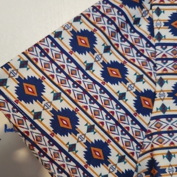 Papaya|large|geometric design|streachy cotton LYCRA dress|Aztec design|midi - Picture 3 of 5